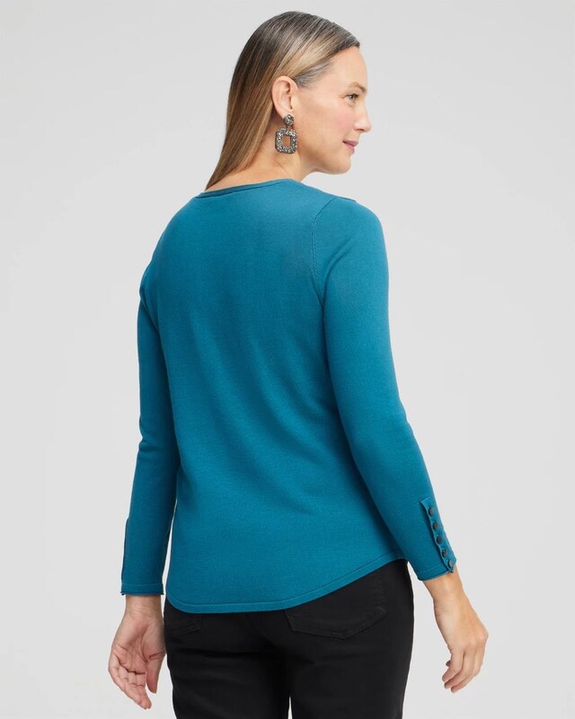 Spun Rayon V-neck Pullover Sweater - image 3